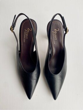 NWOT Naturalizer 27 Edit Elaine Black Leather Slingback Pumps